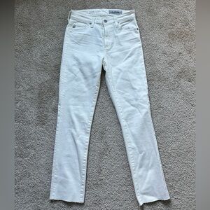NEW AG High-Rise Straight White Jeans